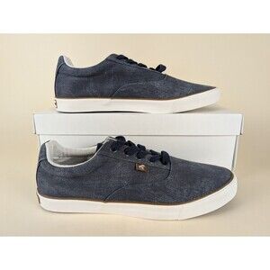 Caribbean Joe Shoes Mens 13 Rica Canvas Lace Up Sneakers Denim Blue Lace Up NEW